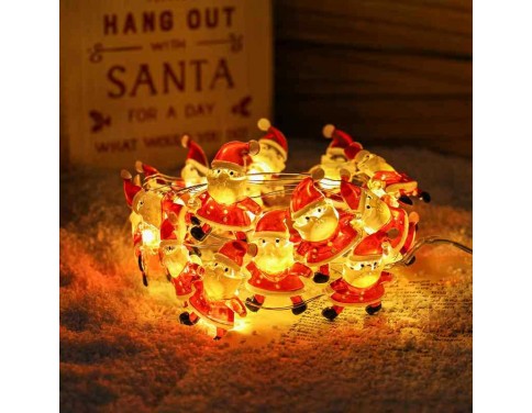 Christmas Indoor LED Atmosphere Decorative Lights Room Colorful Lights Santa Claus 5M 50LED battery powered LED lamp - Bedroom, children's party room, holiday decoration