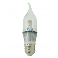 e26 led bulb dimmable candelabra bulbs 5w 50 watt Daylight white 6000k torpedo Bent tip light bulb